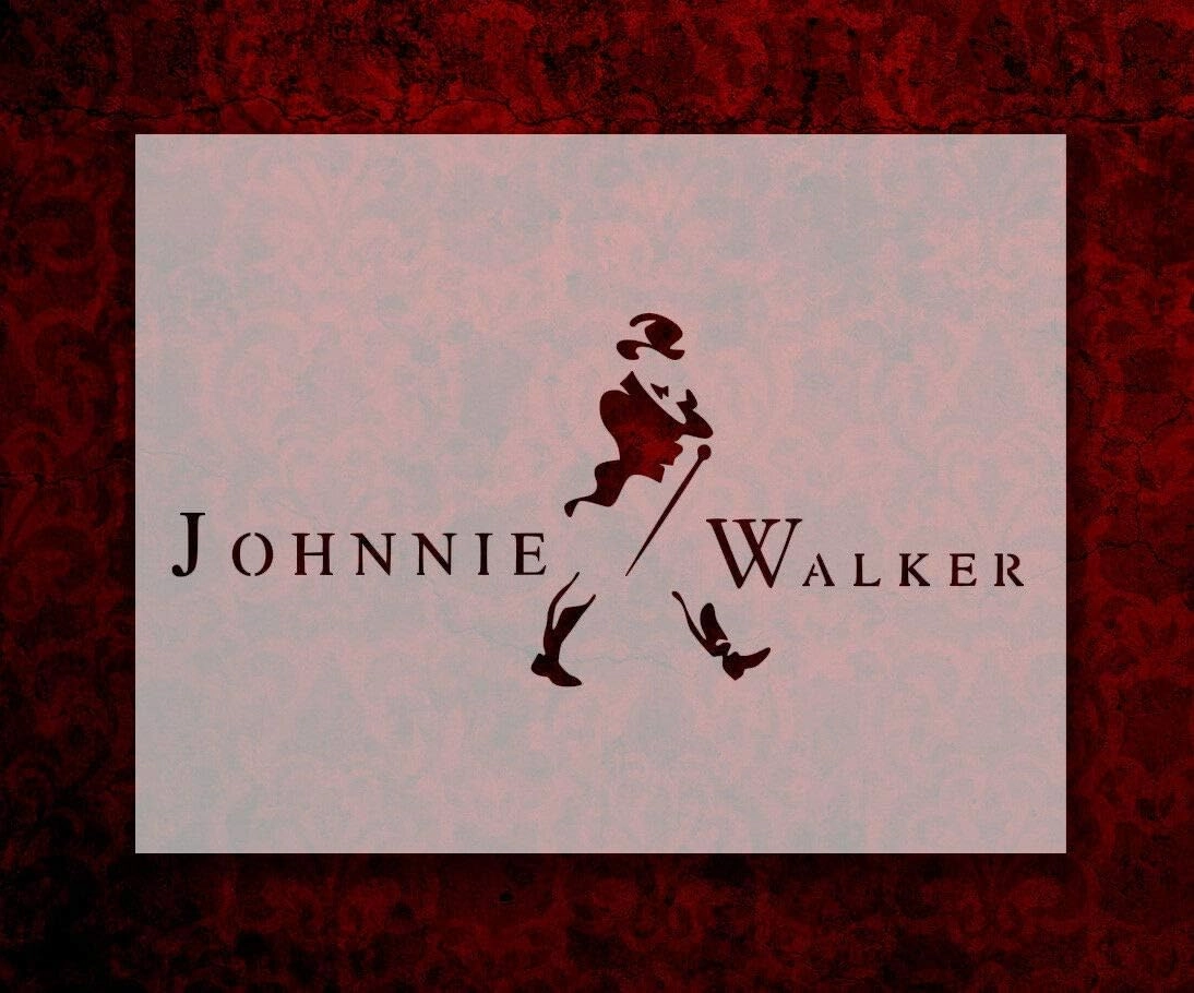 Johnnie Walker Whisky 8.5" x 11" Custom Stencil Art Supplies DIY Scrapbooking Painting on The Wall and Other Surfaces