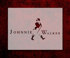 Johnnie Walker Whisky 8.5" x 11" Custom Stencil Art Supplies DIY Scrapbooking Painting on The Wall and Other Surfaces