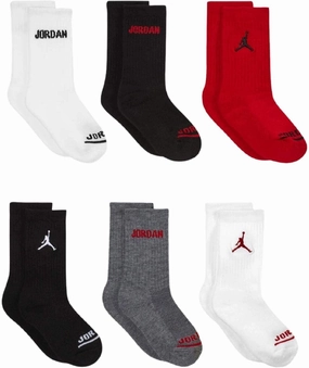 Jordan Boys 6-Pk. Crew Socks (5Y-7Y), RedBlack