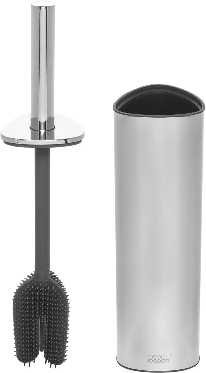 Joseph Joseph Flex 360 Luxe Advanced Toilet Brush with Stainless-Steel Finish