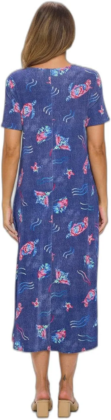 Jostar Oceanic Encounter Long Dress Short Sleeve -7002BN-SRD1-D007