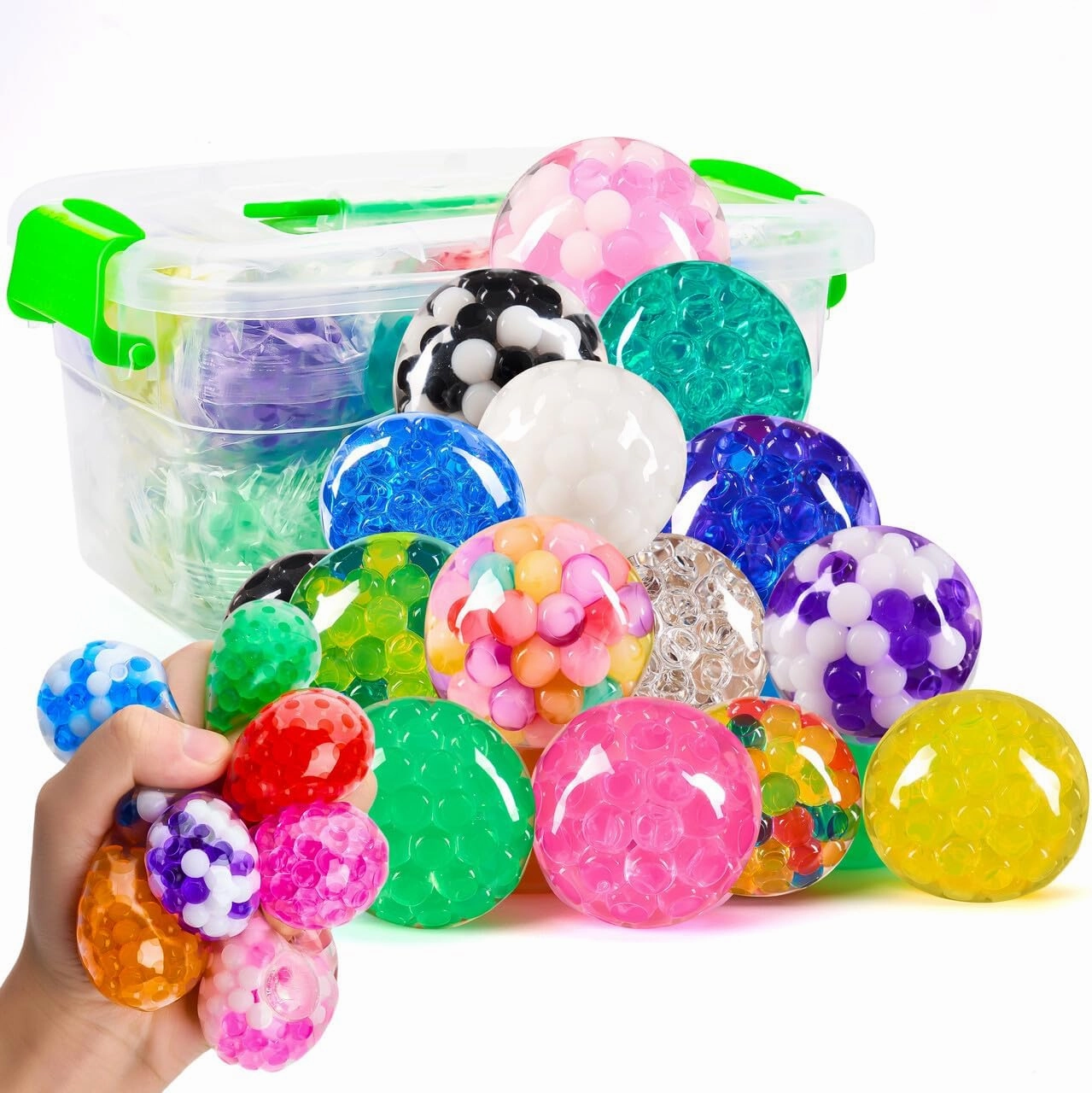 JOYIN Mini Stress Ball, 24 Pack Squeeze Fidget Toys for Adults, Squeeze Toy Stress Relief Ball, Relieve Work Anxiety, Exercise Hand Flexibility, Party Favors