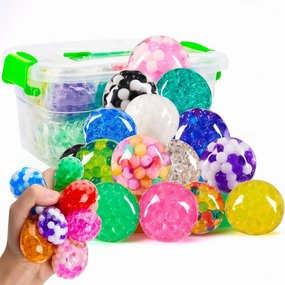 JOYIN Mini Stress Ball, 24 Pack Squeeze Fidget Toys for Adults, Squeeze Toy Stress Relief Ball, Relieve Work Anxiety, Exercise Hand Flexibility, Party Favors