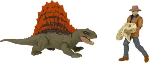 Jurassic World Dominion Dr Alan Grant & Dimetrodon Human and Dino Pack with 2 Action Figures, Toy Gift Set and Collectible
