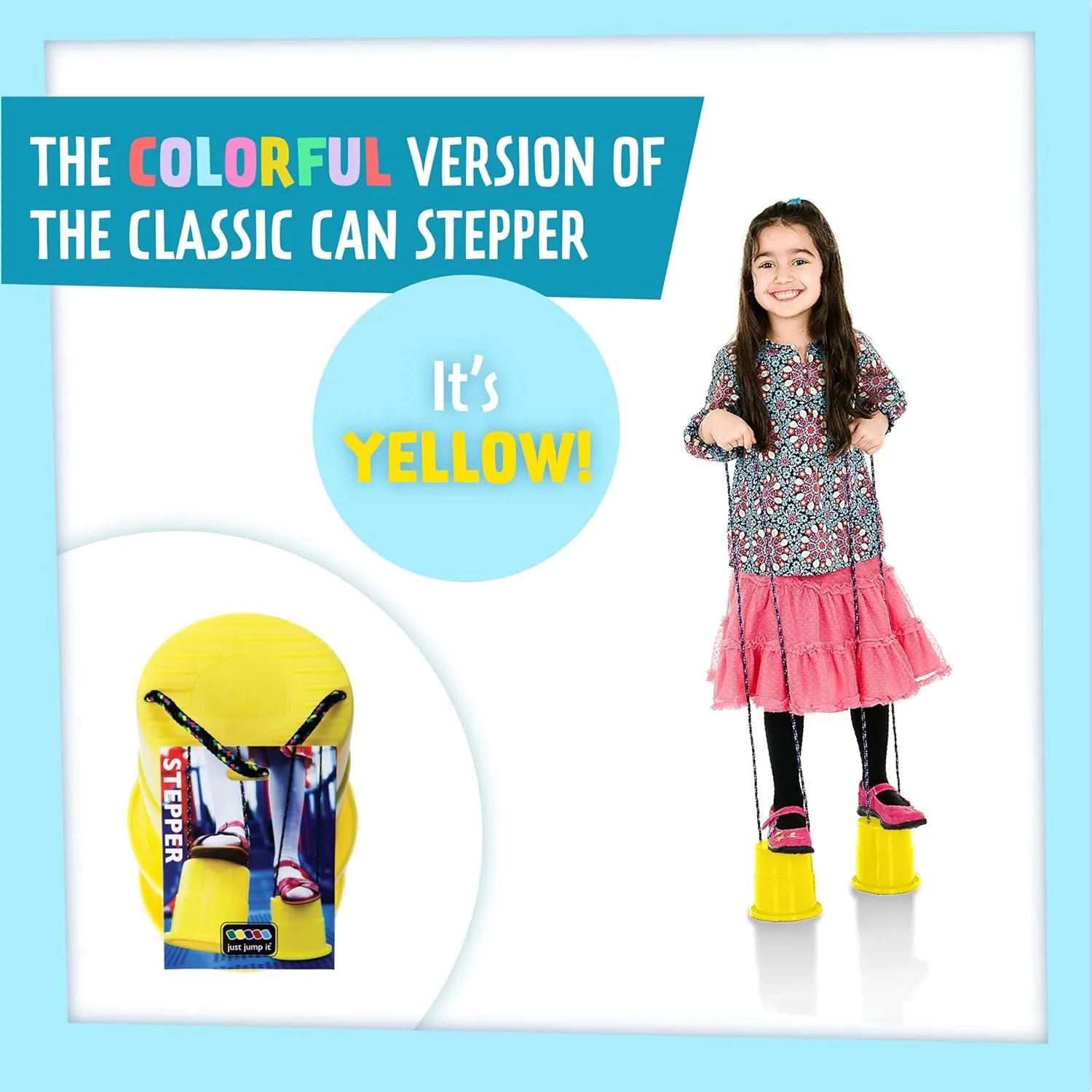 Just Jump It EZ Can Steppers Kids Stilts, Balance Stepping Stones for Kids, Walking Platform Stilt Sensory Stomper Toy for Children