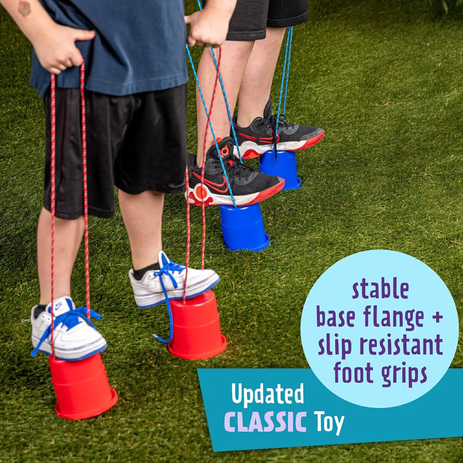 Just Jump It EZ Can Steppers Kids Stilts, Balance Stepping Stones for Kids, Walking Platform Stilt Sensory Stomper Toy for Children