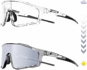KAPVOE Photochromic Cycling Glasses for Men Women Sports Sunglasses Frame Discoloration HD Bike Glasses K76