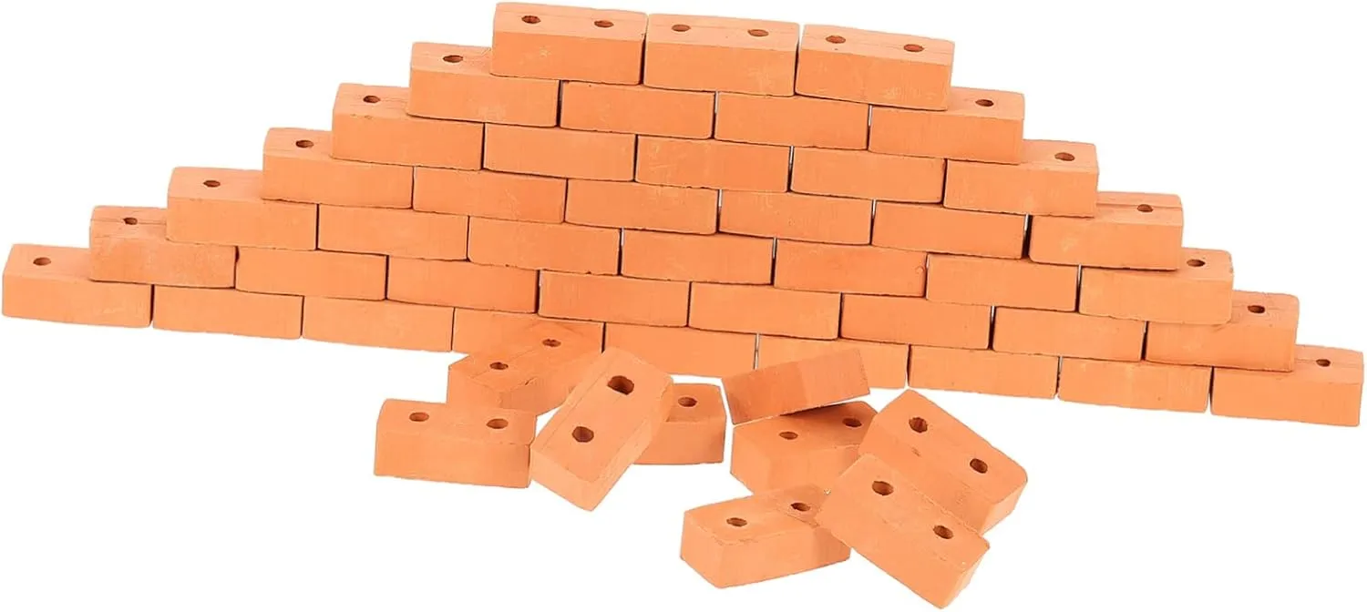 KICHOUSE 50pcs Miniature Brick Models for Landscape Decor Building Blocks for Boys and Girls Play Houses Crafts Creative Layouts