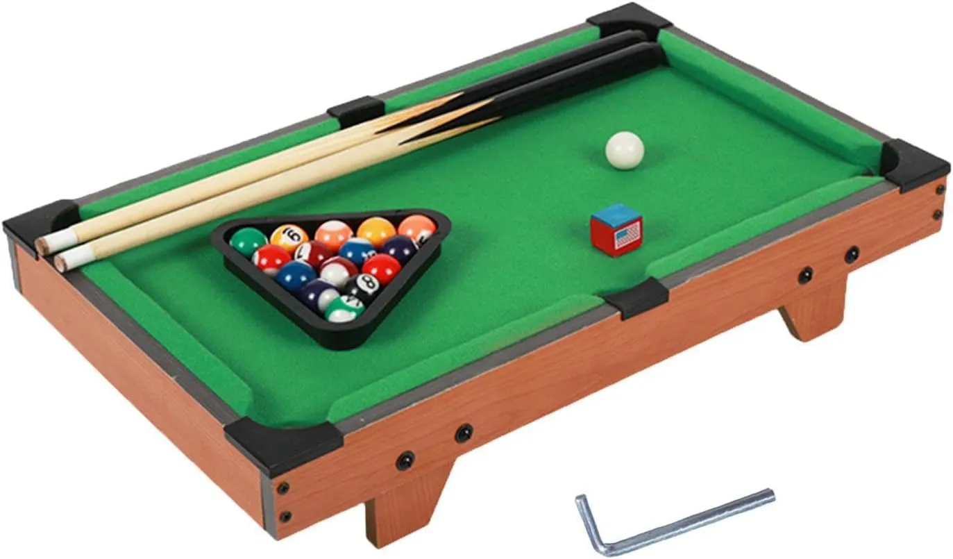 Kids Pool Table Set Office Use with Balls Chalk for Girls Adults Children
