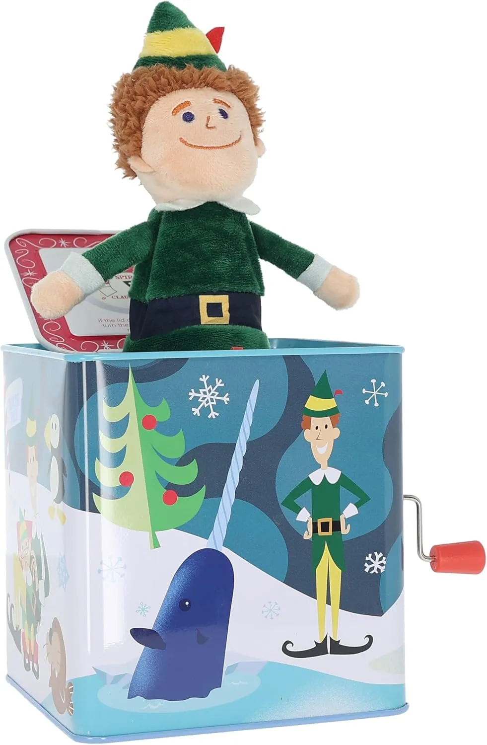 KIDS PREFERRED Warner Brothers Elf Jack-in-The-Box - Buddy The Elf Musical Toy for Kids & Toddlers