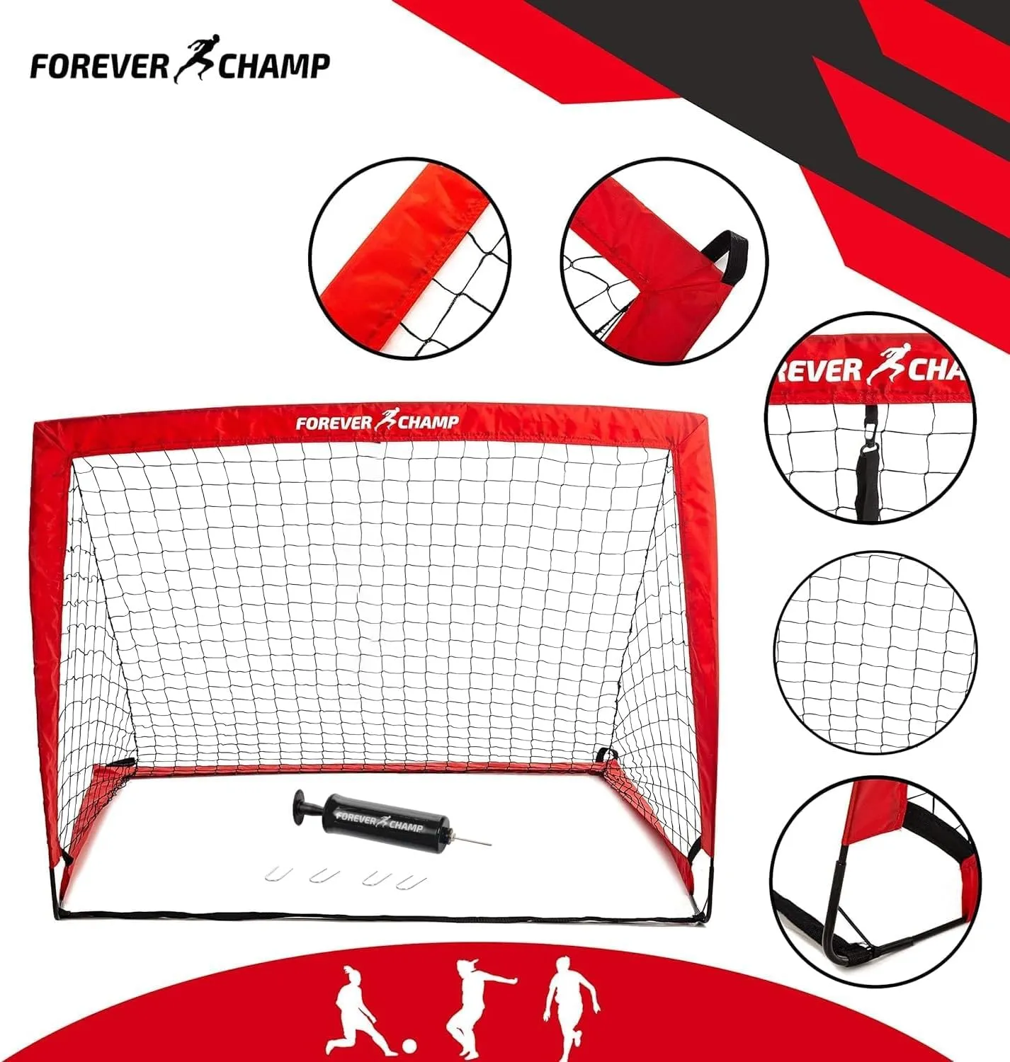Kids Soccer Goals for Backyard - 4'x3' Soccer Nets, Stakes, Cones, Ball, Pump, Targets - Sturdy Mini Soccer Nets for Kids Ages 4-8 - Easy to Set Up Toddler Soccer Goal Set