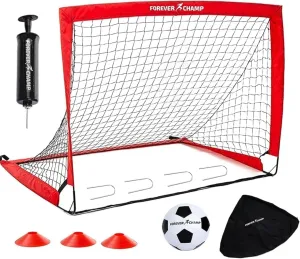 Kids Soccer Goals for Backyard - 4'x3' Soccer Nets, Stakes, Cones, Ball, Pump, Targets - Sturdy Mini Soccer Nets for Kids Ages 4-8 - Easy to Set Up Toddler Soccer Goal Set
