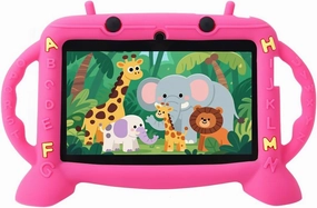 Kids Tablet, 7 inch Tablet for Kids 2-10, Educational Learning Toddler Tablet Android 11, 3GB RAM 32GB ROM Storage, Google Play YouTube, Baby Girl boy Present (Red)