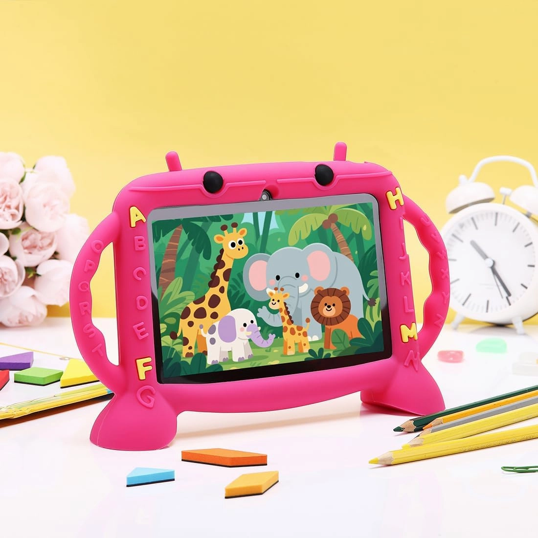 Kids Tablet, 7 inch Tablet for Kids 2-10, Educational Learning Toddler Tablet Android 11, 3GB RAM 32GB ROM Storage, Google Play YouTube, Baby Girl boy Present (Red)