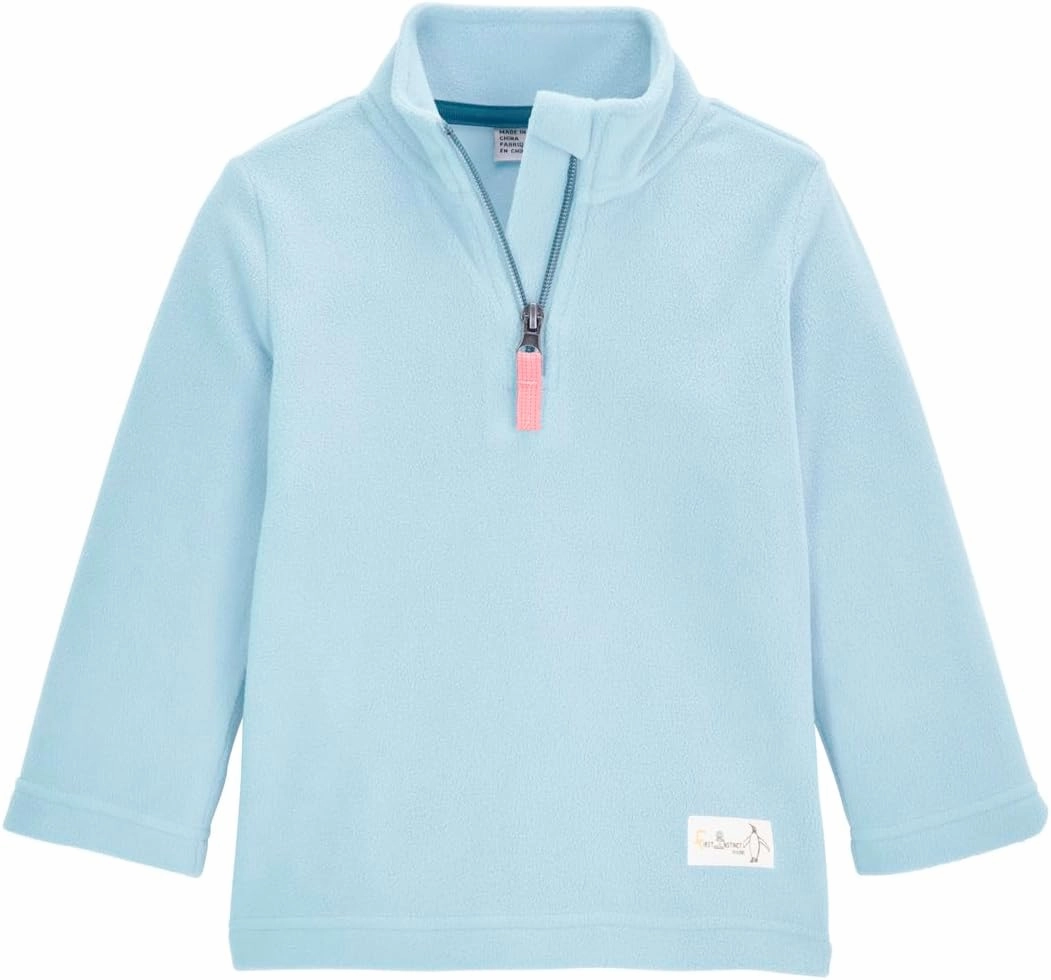 killtec Mini Fleece 1/4-Zip Fleece Mid-Layer (Little Kid's), Light Steel Mint, 8
