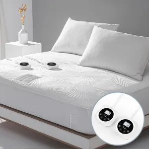King Size Electric Heated Mattress Pad 10 Heat Settings Dual Control with Memory Timer for 1-12 Hours Auto Off, Lighted Button