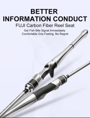 KINGDOM Sliver Needle Lure Fishing Rod Ceramic MF,F,XF Action Carbon Light Weight Rod Body Spinning Casting (1.95m/ML/Spinning)