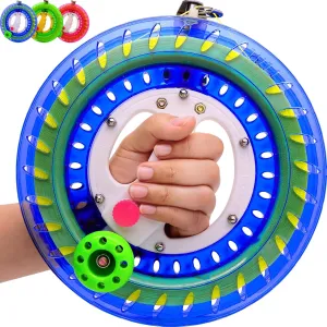 Kite Reel and Line Spool, 8.7in Dia with 1200ft Kite String, Winder with Lock and Connector for Kids & Adults (Blue)