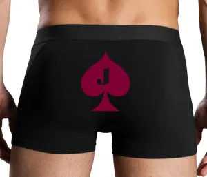Knaughty Knickers Jack of Spades Mens Boxer Briefs with Design No Fly Stretchy Sexy Black Colorful Trunks