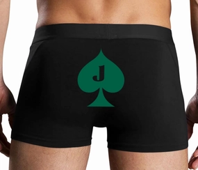 Knaughty Knickers Jack of Spades Mens Boxer Briefs with Design No Fly Stretchy Sexy Black Colorful Trunks