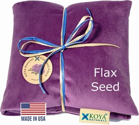 KOYA Naturals Soft Velvet Flax Seed Pillow - Microwave Heating Pad – Microwavable Moist Heat Pack – for Neck, Muscle, Joint, Stomach Pain, Menstrual Cramps – Warm Wrap (Purple)