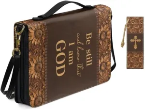 Kuiaobaty Bible Protective Case PU Leather Bible Cover Zipper Bible Carrying Bag for Church