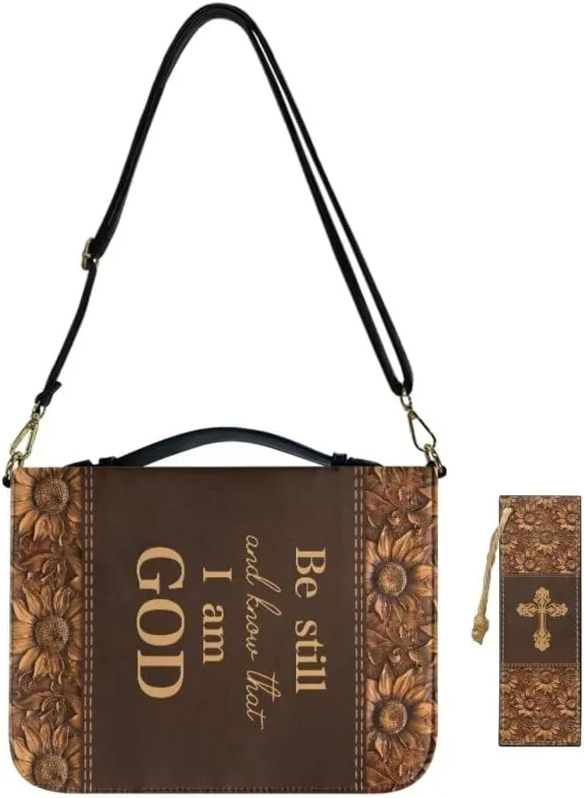 Kuiaobaty Bible Protective Case PU Leather Bible Cover Zipper Bible Carrying Bag for Church