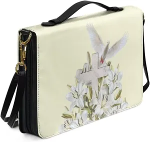 Kuiaobaty Bible Protective Cover Fathful Bible Organizer Case PU Leather Bible Tote Bag