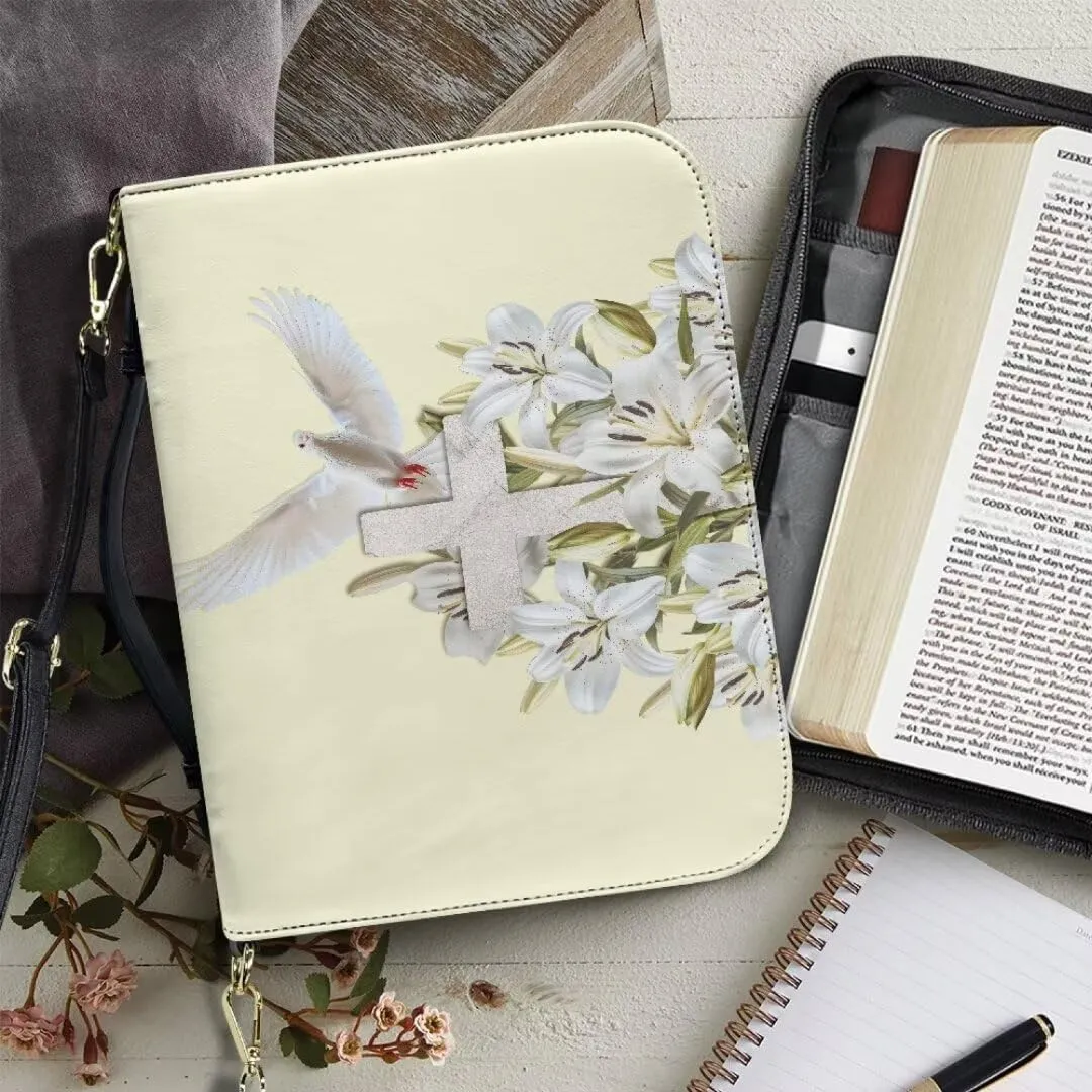 Kuiaobaty Bible Protective Cover Fathful Bible Organizer Case PU Leather Bible Tote Bag