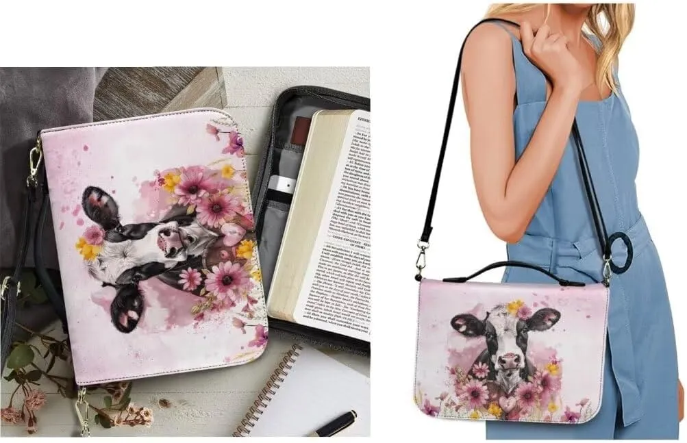 Kuiaobaty Large Bible Covers for Women PU Leather Bible Carrying Bag Thicken Bible Bag Set