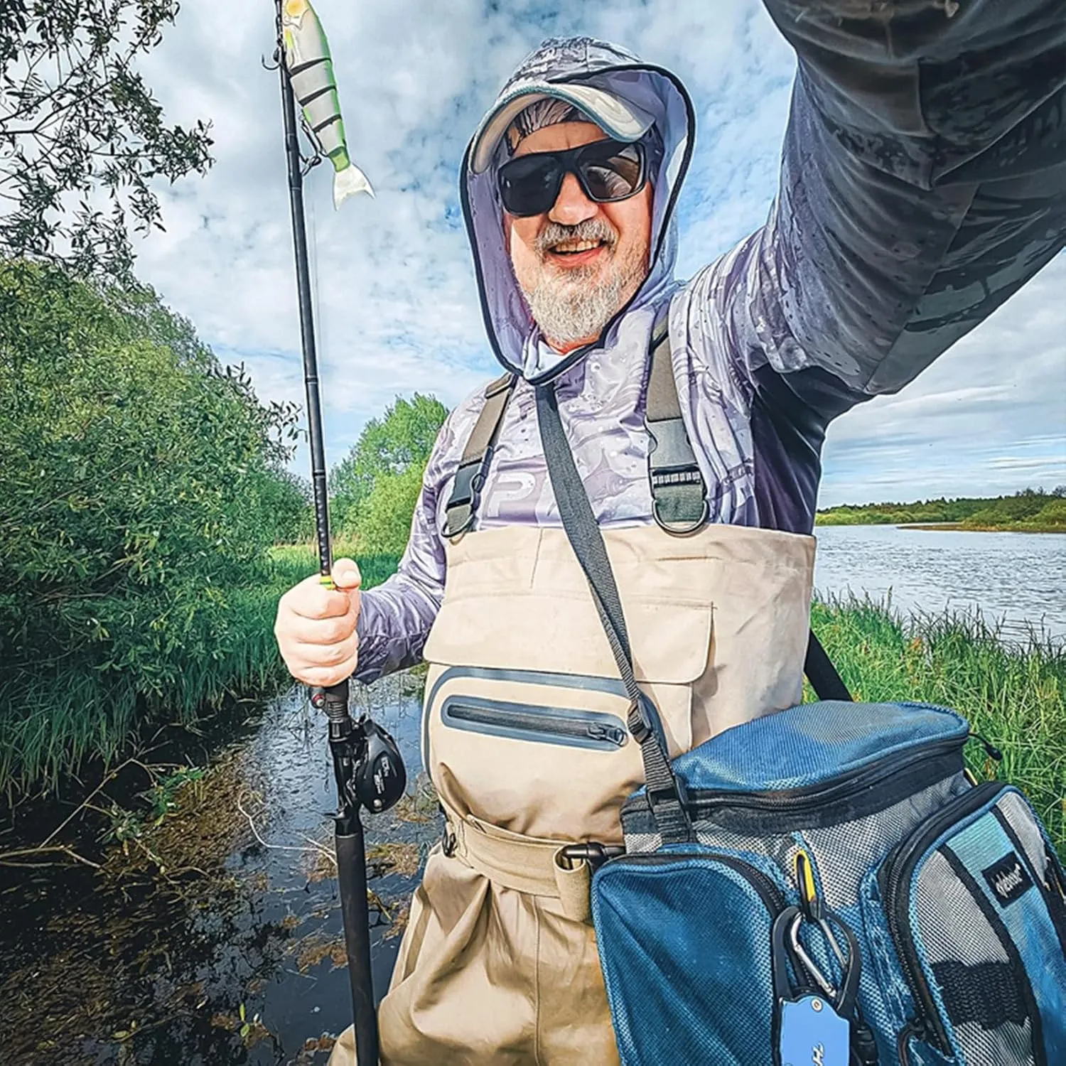 Kylebooker Fishing Breathable Stockingfoot Chest Wader