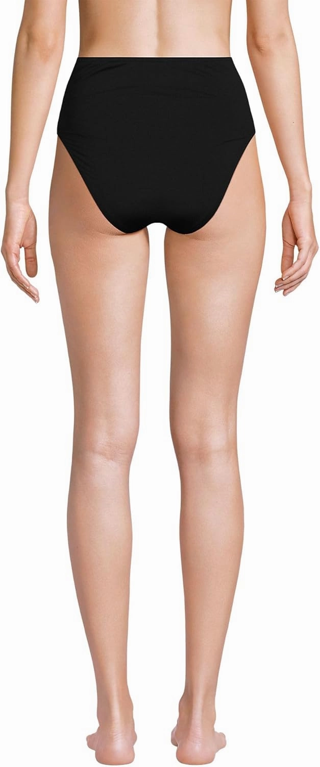 Lands' End Women's Chlorine Resistant Smoothing Control High Waisted Bikini Bottoms