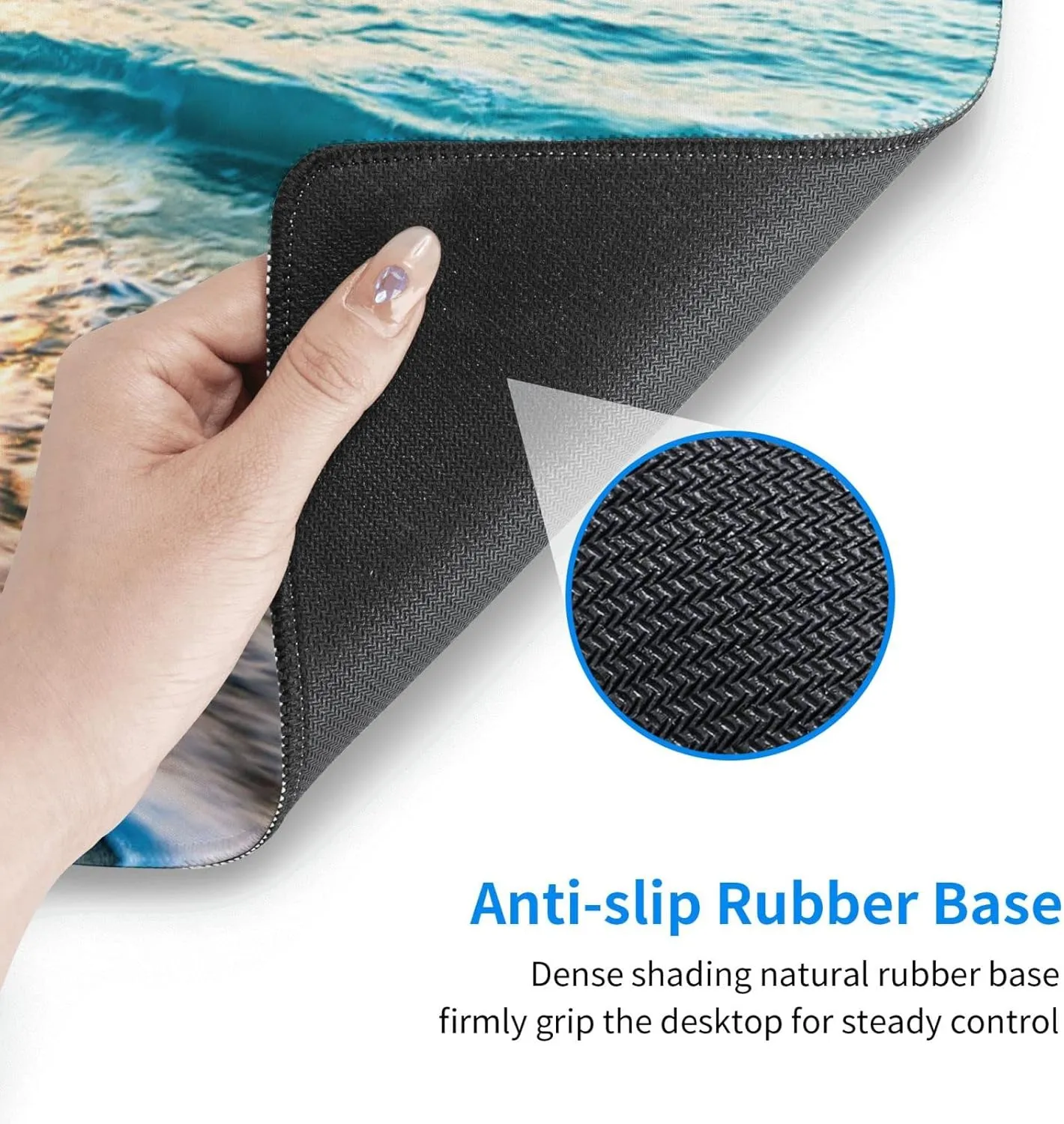 Large Mouse Pad Gaming Mousepad XL Sunrise Beach Wave Desk Mat Mouse Pad Long 31.5x11.8 in Extended Big Mousepad Waterproof Desk Pad with Non-Slip Base and Stitched Edges Computer Keyboard Mat