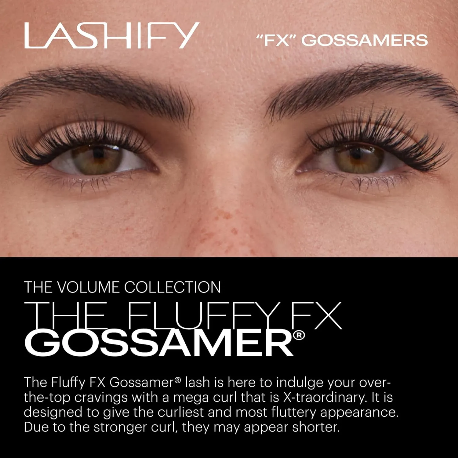 Lashify Fluffy FX 14mm Gossamer DIY Eyelash Extensions Refill, For The Most Curliest and Fluttery Appearance, Chocolate Color, Easy False Lashes