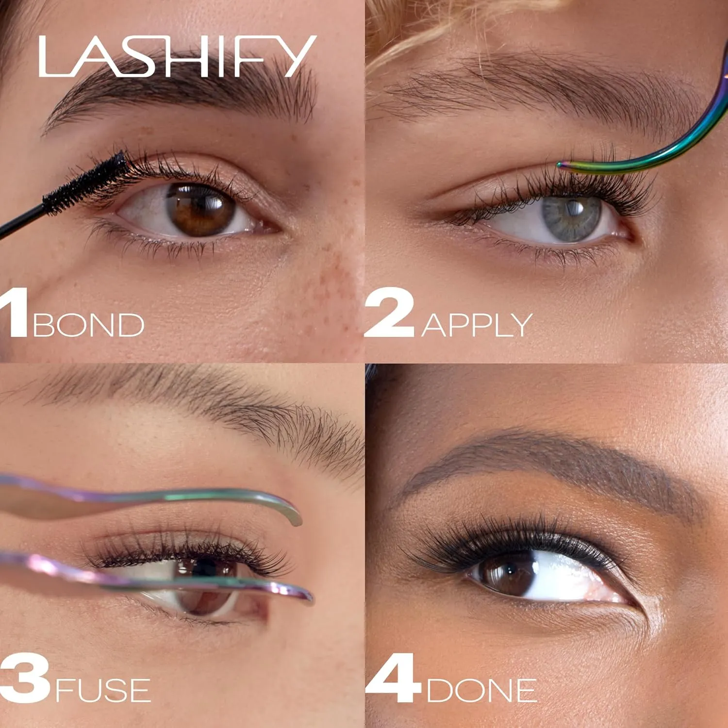 Lashify Fluffy FX 14mm Gossamer DIY Eyelash Extensions Refill, For The Most Curliest and Fluttery Appearance, Chocolate Color, Easy False Lashes