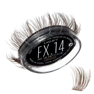 Lashify Fluffy FX 14mm Gossamer DIY Eyelash Extensions Refill, For The Most Curliest and Fluttery Appearance, Chocolate Color, Easy False Lashes