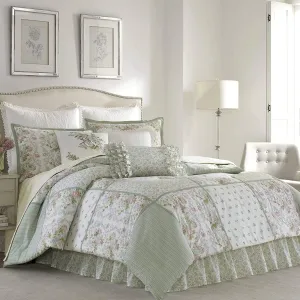 Laura Ashley - Queen Comforter Set, Reversible Cotton Bedding with Matching Shams & Bedskirt, Stylish Home Decor for All Seasons (Harper Sage, Queen)