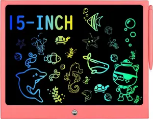 LCD Writing Tablet for Kids, 15 Inch Colorful Electronic Doodle Board for Kids Age 3  Toys Christmas Birthday Erasable Drawing Tablet Toddler Learning Toys