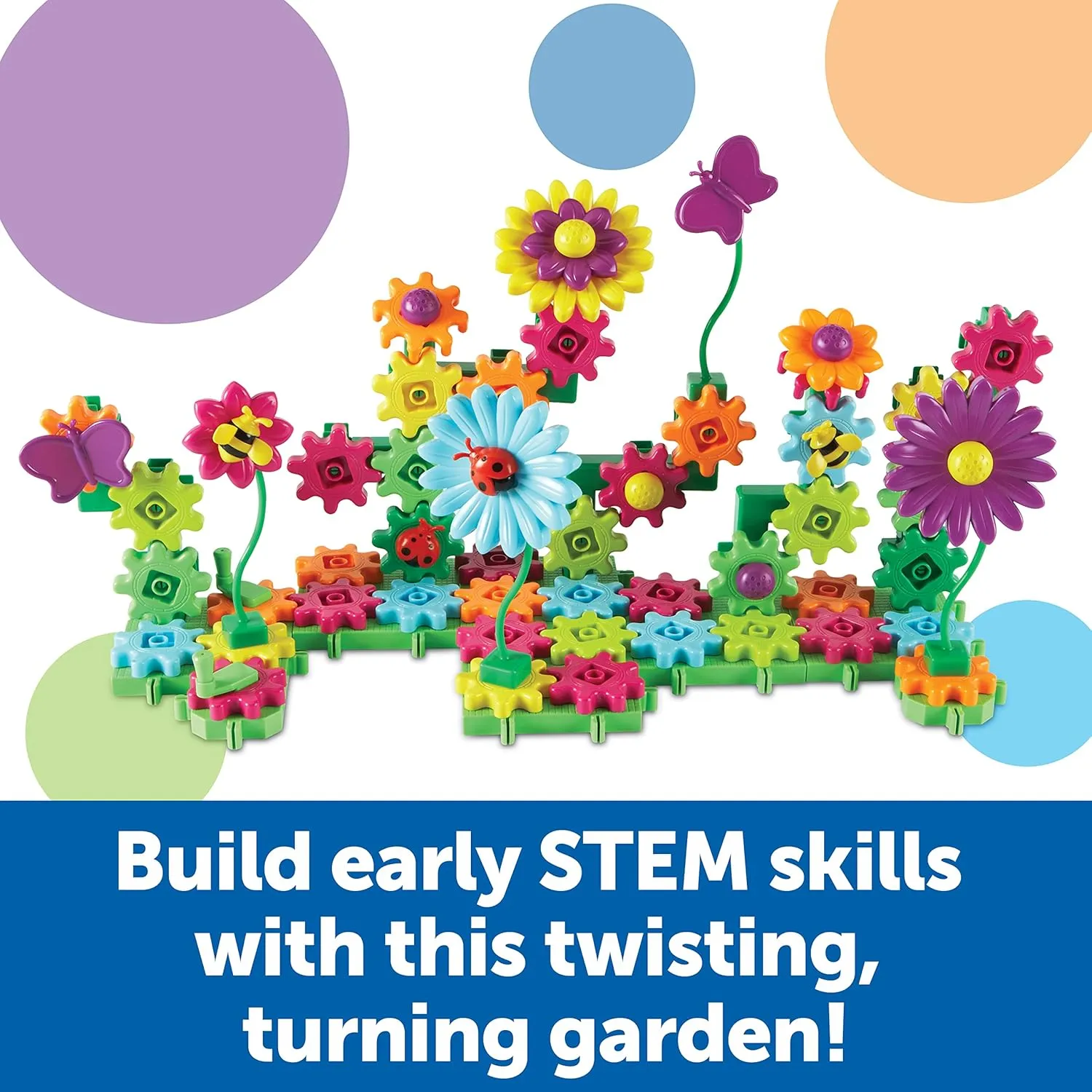 Learning Resources Gears! Gears! Gears! Build & Bloom Building Set - 116 Pieces, Ages 4  Preschool Learning Toys, Gears for Kids, STEM Toys