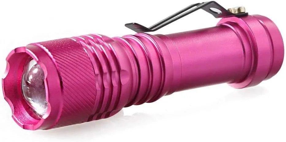 LED Torch Flashlight Super Brigh Torches Zoomable Adjustable Focus Handheld Flashlights with 14500 Battery (Battery Not Included)