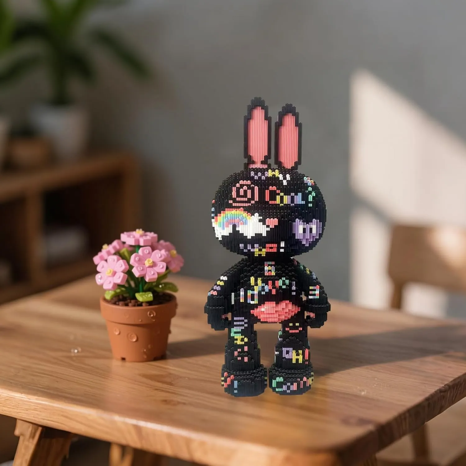 Letter Pen Doodle Rabbit Building Blocks (7150 PCS), 3D Micro Animal DIY Bear Building Blocks for Adults & Teenager, Creative Toys Ideal Gift for Family & Friends