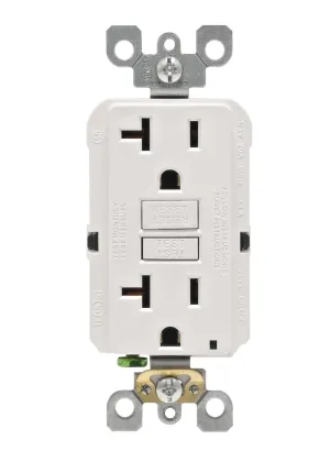 Leviton GFNT2-3W Self-Test SmartlockPro Slim GFCI Non-Tamper-Resistant Receptacle with LED Indicator (3 Pack), White