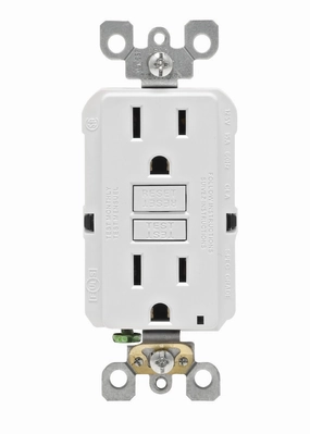 Leviton GFNT1-3W Self-Test SmartlockPro Slim GFCI Non-Tamper-Resistant Receptacle with LED Indicator, 15-Amp, 3-Pack, White