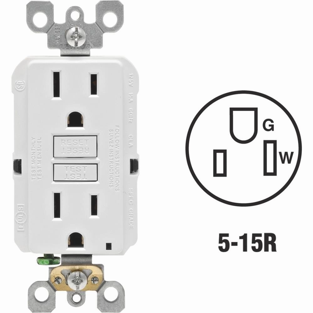 Leviton GFNT1-3W Self-Test SmartlockPro Slim GFCI Non-Tamper-Resistant Receptacle with LED Indicator, 15-Amp, 3-Pack, White