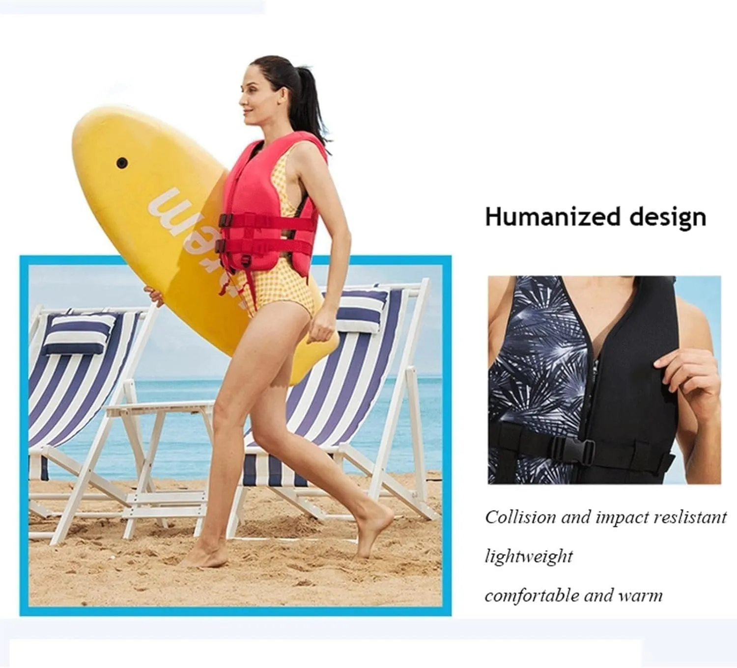 Life Jackets with Adjustable Waistband and Zipper, Floating Vest with Leg Straps for Boating Fishing Surfing