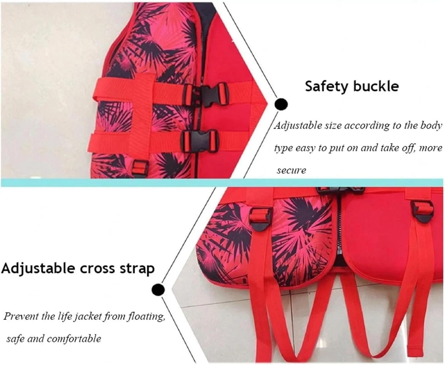 Life Jackets with Adjustable Waistband and Zipper, Floating Vest with Leg Straps for Boating Fishing Surfing