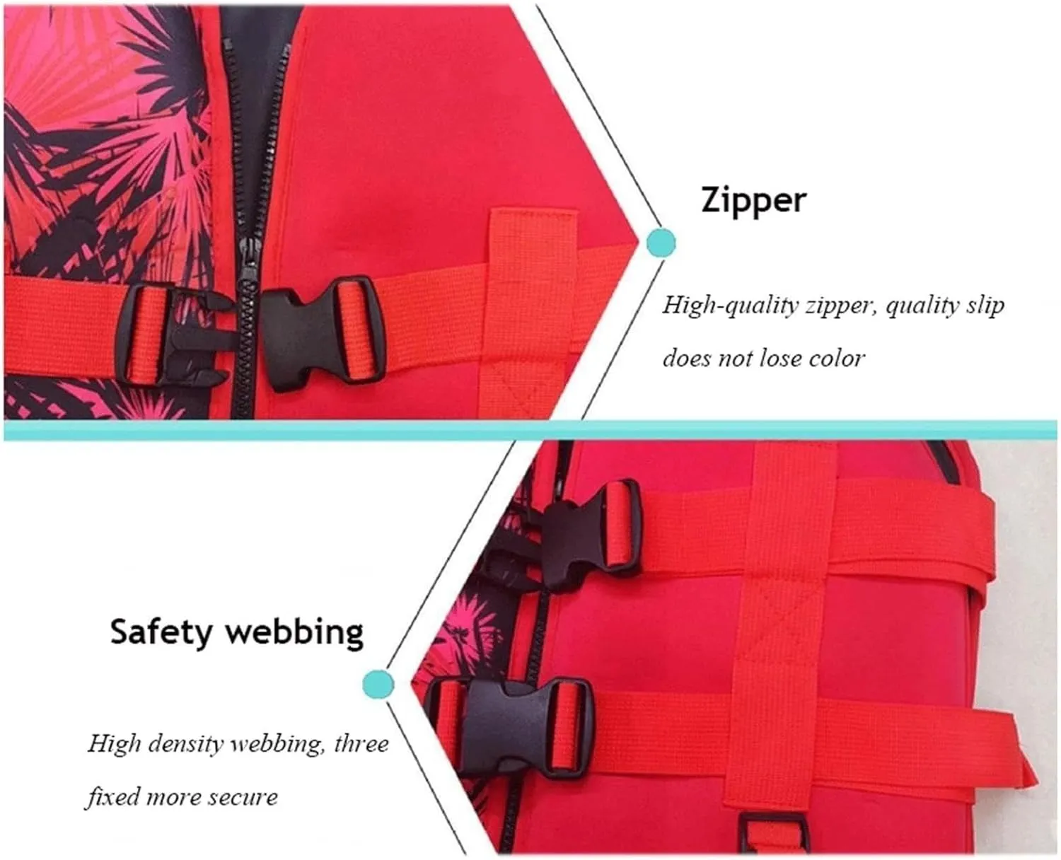 Life Jackets with Adjustable Waistband and Zipper, Floating Vest with Leg Straps for Boating Fishing Surfing