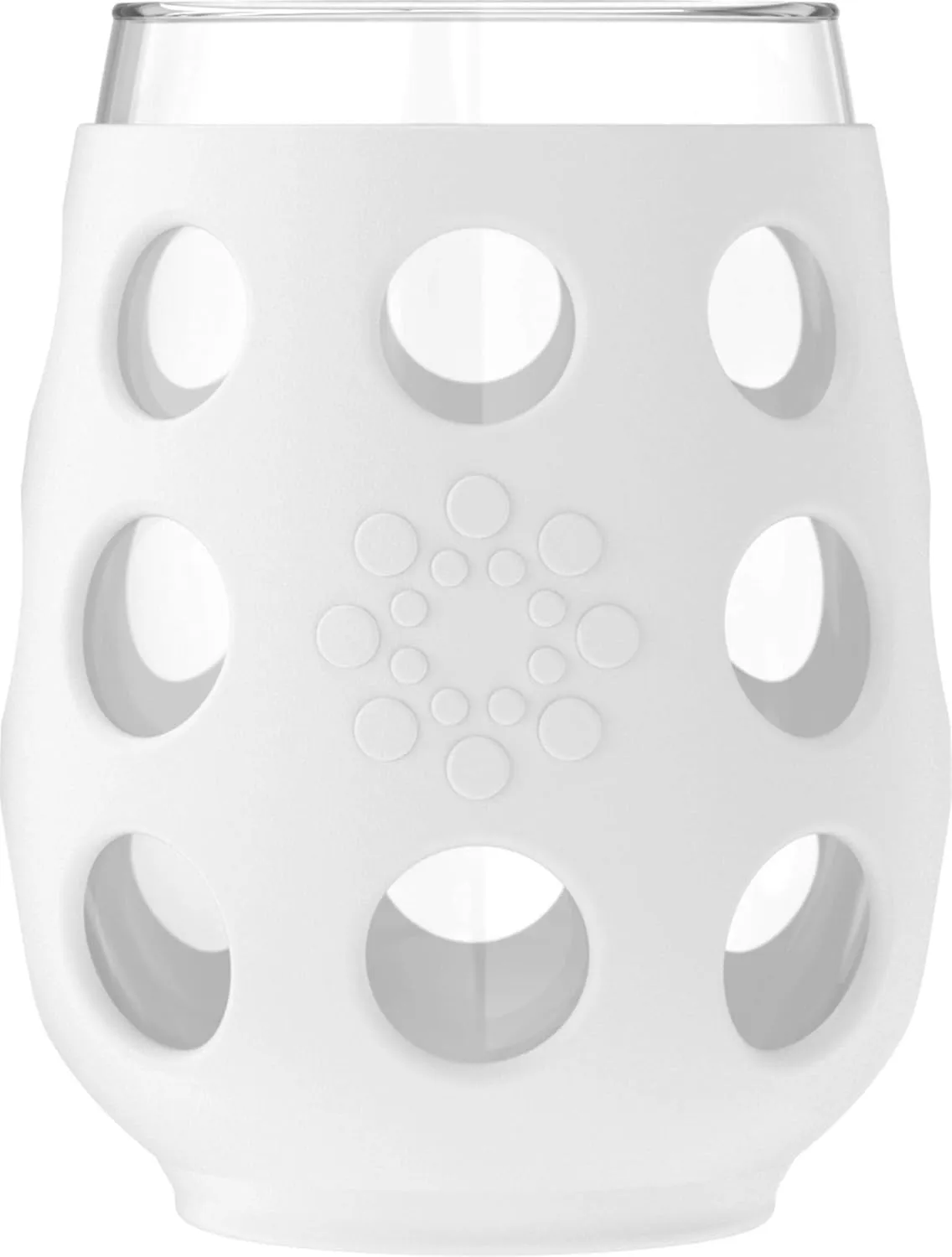 Lifefactory Wine Glass with Protective Silicone Sleeve, 4 Count (Pack of 1), Optic White