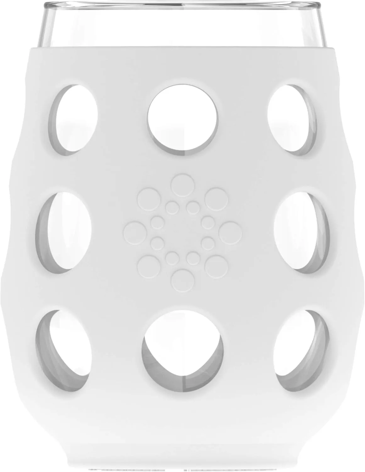 Lifefactory Wine Glass with Protective Silicone Sleeve, 4 Count (Pack of 1), Optic White