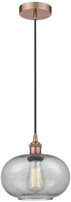 Lighting Gorham - 1 Light Cord Hung Mini Pendant in Industrial Style-10.75 Inches Tall and 9.5 Inches Wide-Antique Copper Finish-